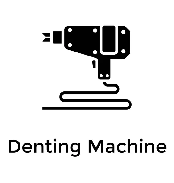 Glif Ikona Projekt Denting Maszyny — Wektor stockowy