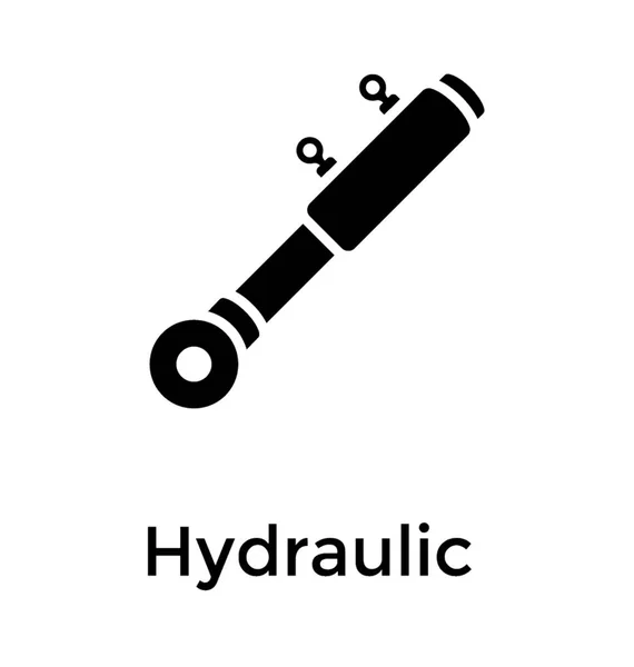 Hydraulic Cylinder Solid Icon Vector — Stock Vector