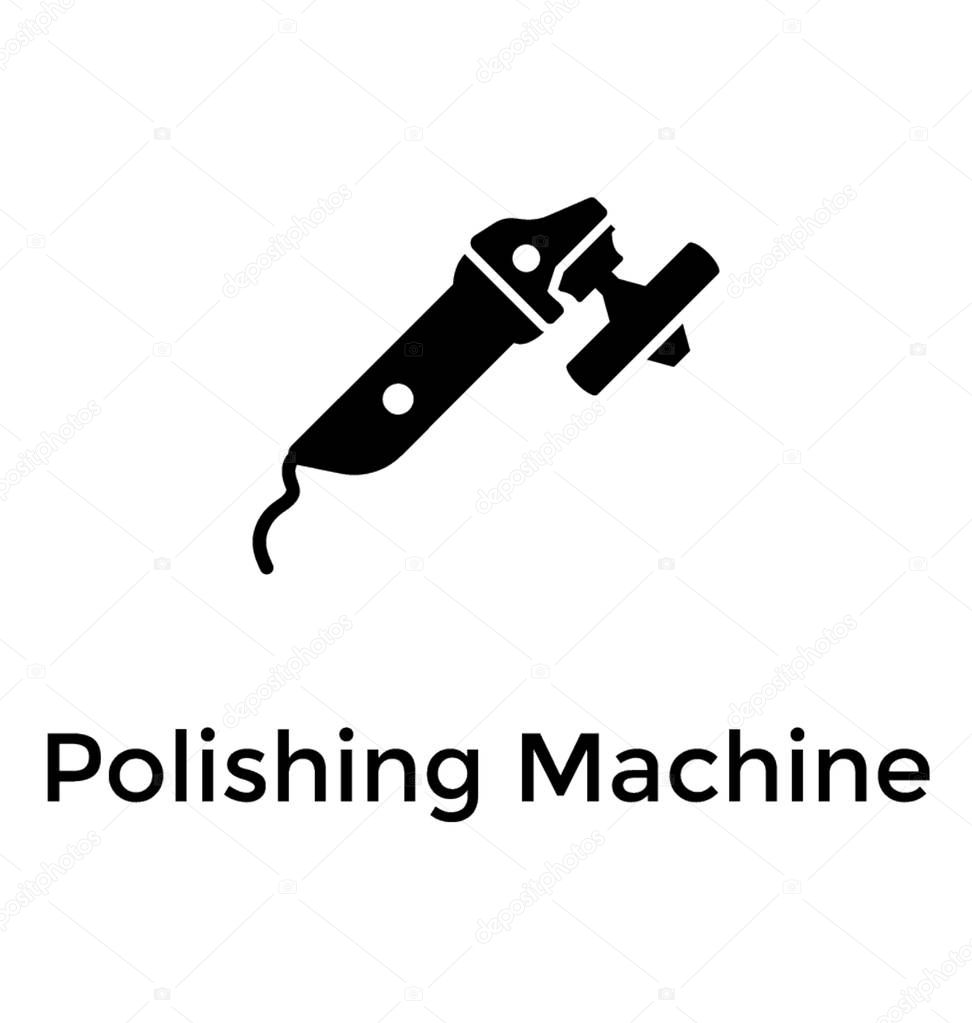 Polishing machine glyph icon design 