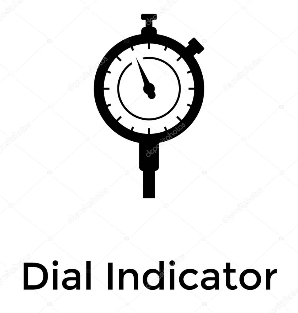 Dial indicator glyph vector icon 