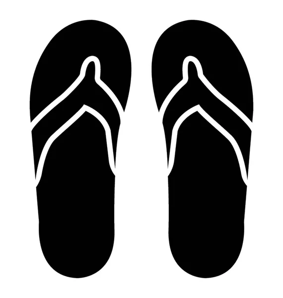 Slippers Solid Icon Vector - Stok Vektor