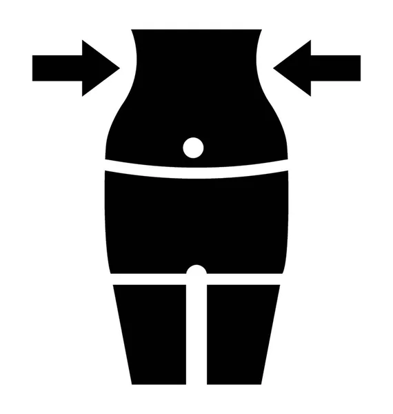 Smal Kropp Koncept Solid Ikon Design Body Fitness — Stock vektor