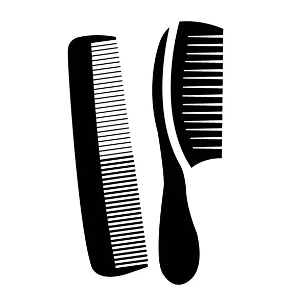 Hair Combs Solid Icon — Stock Vector