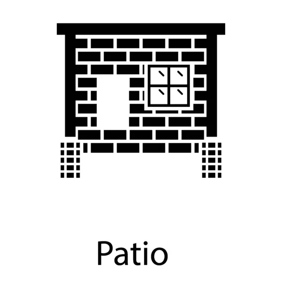 パティオのグリフのベクトル アイコン — ストックベクタ