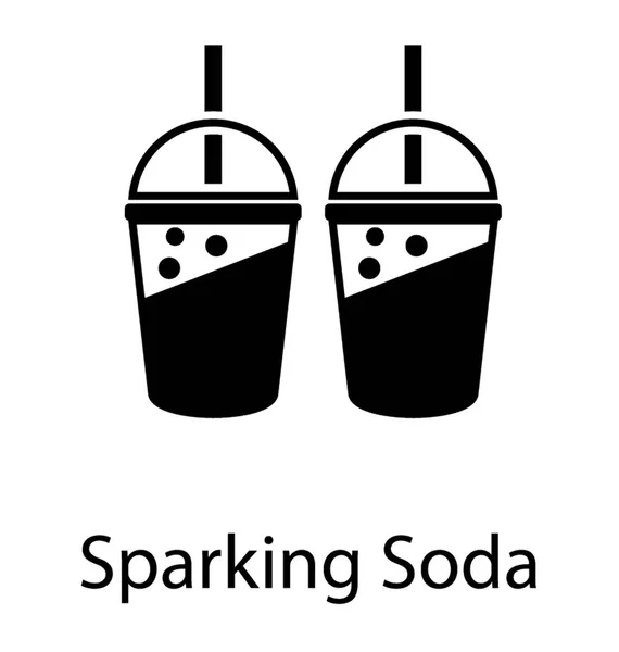 Soda Espumante Ícone Vetor Glyph — Vetor de Stock