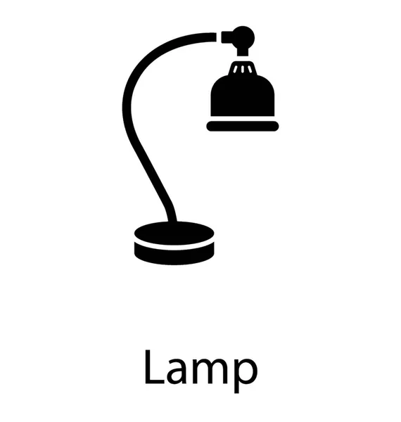 Solidny Wektor Ikona Lampy — Wektor stockowy