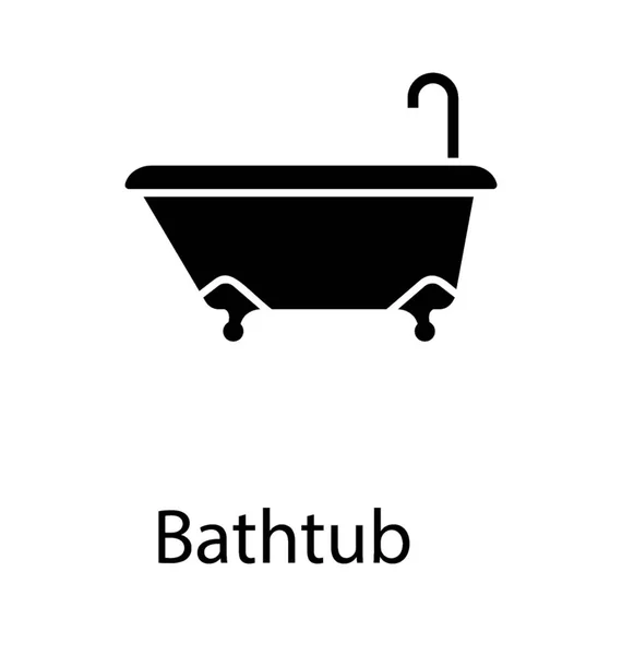 Solides Vektor Symbol Der Badewanne — Stockvektor