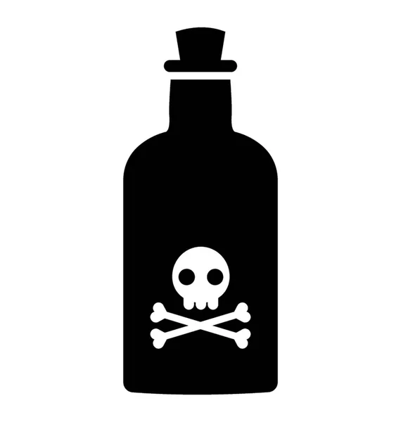 Ícone Vetor Glifo Rum Pirata — Vetor de Stock