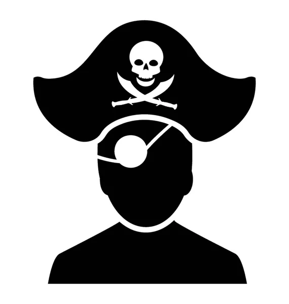 Icono Vector Sólido Pirata — Vector de stock