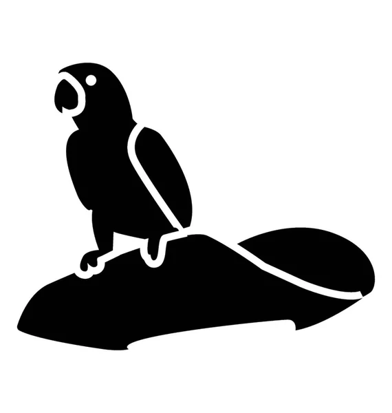 Pirátské Papoušek Plochý Vektorové Ikony — Stockový vektor