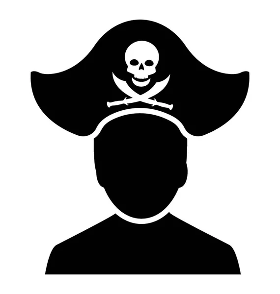 Glyphe Icône Vectorielle Pirate — Image vectorielle