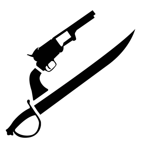 海盗武器的字形向量图标 — 图库矢量图片