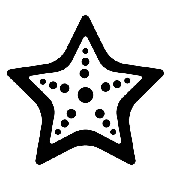 Estrella Mar Icono Del Vector Glifo — Vector de stock