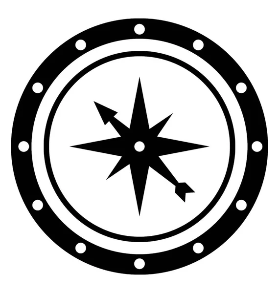 Solidny Wektor Ikona Kompas — Wektor stockowy