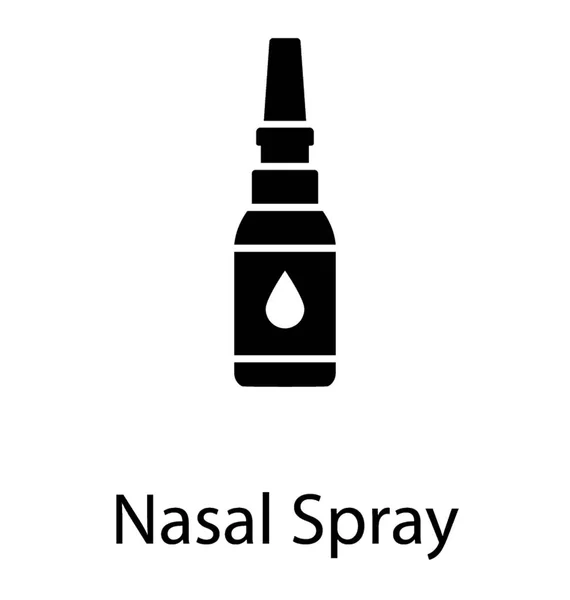 Glyph Vector Icon Nasal Spray — Stock Vector