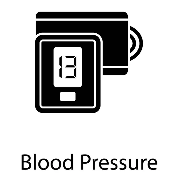 Glif Wektor Ikona Ciśnienia Krwi — Wektor stockowy