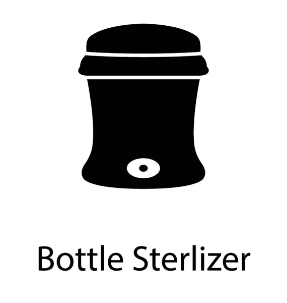 Icono Vector Sólido Del Esterilizador Botella — Vector de stock