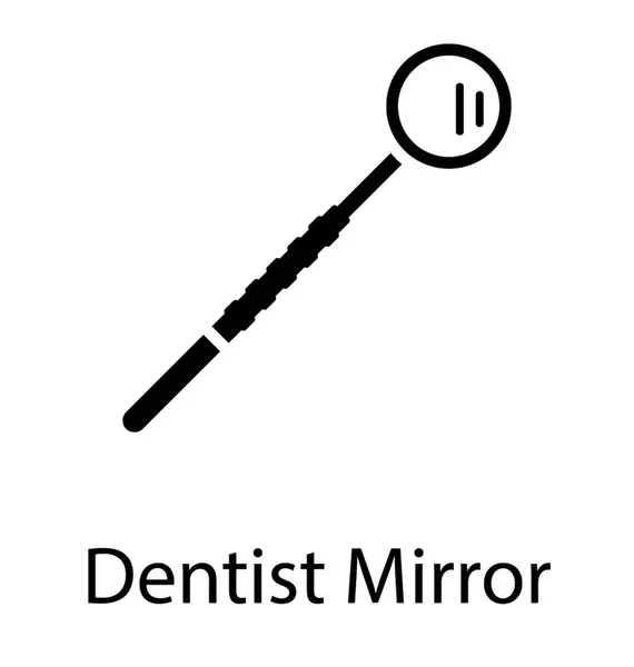 Icône Vectorielle Solide Miroir Dentiste — Image vectorielle