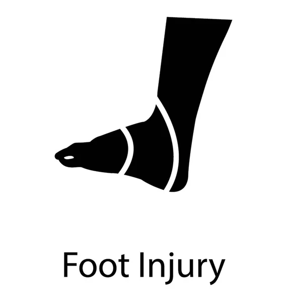Zranění Nohy Design Ikony Glyfů — Stockový vektor