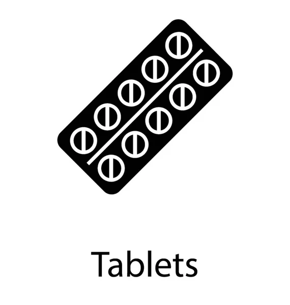 Egy Tabletta Orvosi Szalag Szalag — Stock Vector