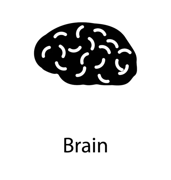 Γλυφή Διάνυσμα Εικονίδιο Του Εγκεφάλου — Διανυσματικό Αρχείο