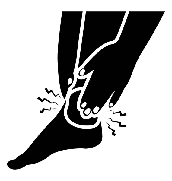 Ankle Injury Glyph Icon Design — Stock Vector