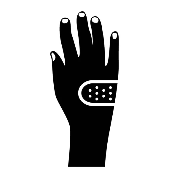 Glyphe Icône Conception Bandage Main — Image vectorielle
