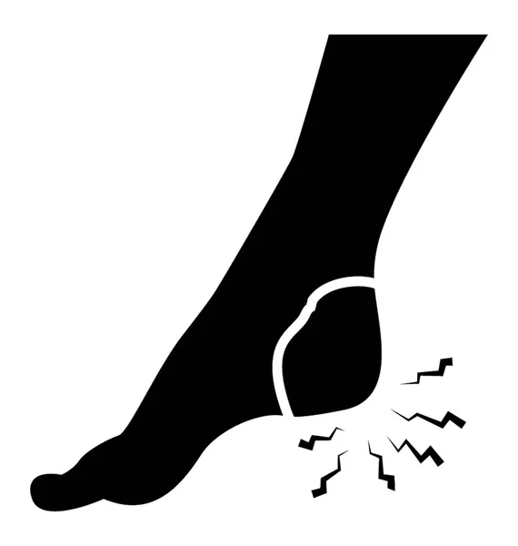 Heel Pain Glyph Icon Design — Stock Vector