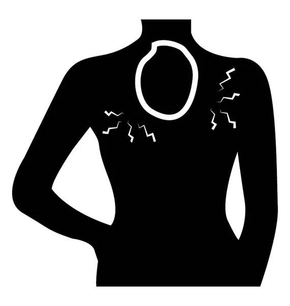 Back Neck Injury Glyph Vector Icon — Stock Vector