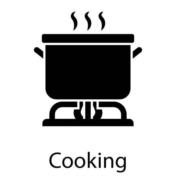 Cocina Pie Glifo Icono Diseño — Vector de stock