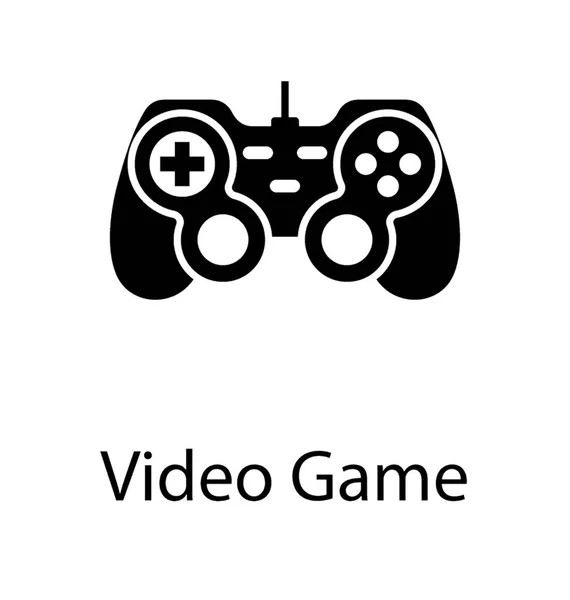 Joystick Icono Sólido Del Controlador Videojuegos — Vector de stock