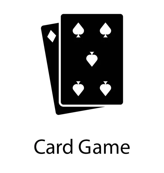 Card Game Glyph Vector Icon — Stock Vector