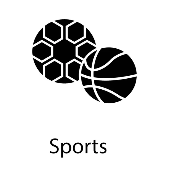 Glyphen Symbol Für Sportbälle — Stockvektor