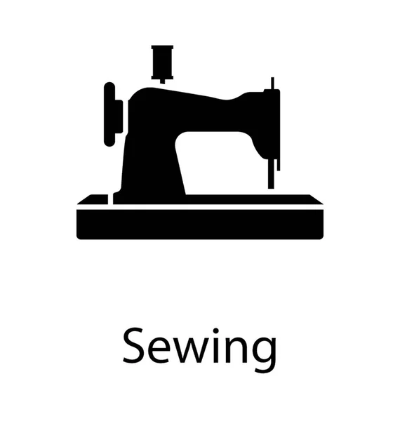 Retro Sewing Machine Glyph Vector Icon — Stock Vector