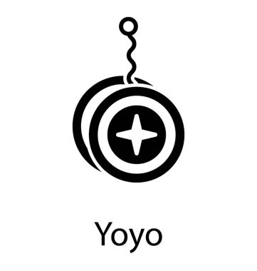 Yoyo glif simgesi tasarım 