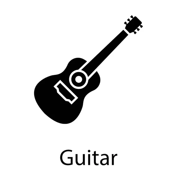 Projeto Ícone Sólido Guitarra — Vetor de Stock