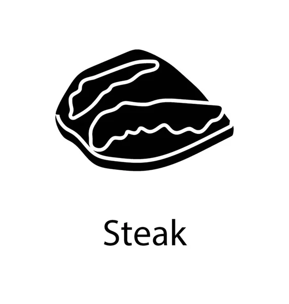 Steak Solide Ikone Design — Stockvektor