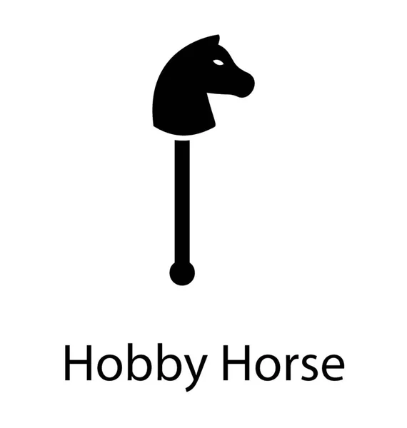 Hobby Horse Szilárd Ikon Tervezés — Stock Vector