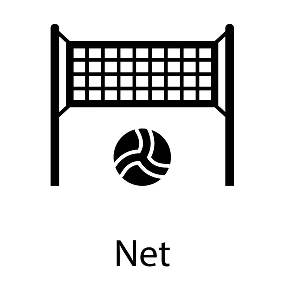 Futebol Net Concept Glyph Icon Vector Futebol Goal Post — Vetor de Stock