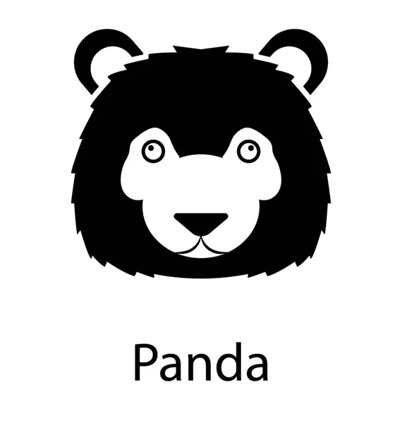 Panda Ícone Vetor Sólido — Vetor de Stock