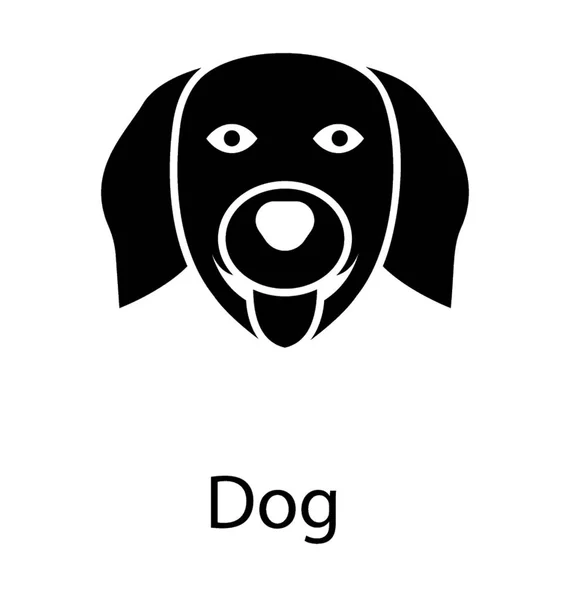 Hond Huisdier Dier Solide Vector Pictogram — Stockvector