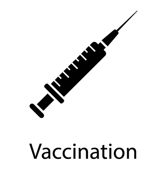 Vacinação Ícone Vetor Glifo — Vetor de Stock