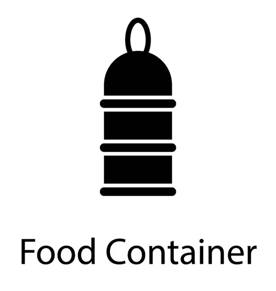 Icono Vector Sólido Del Contenedor Alimentos — Vector de stock