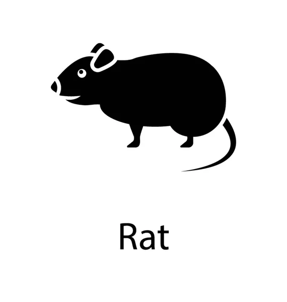 Solide Vektor Ikone Der Ratte — Stockvektor