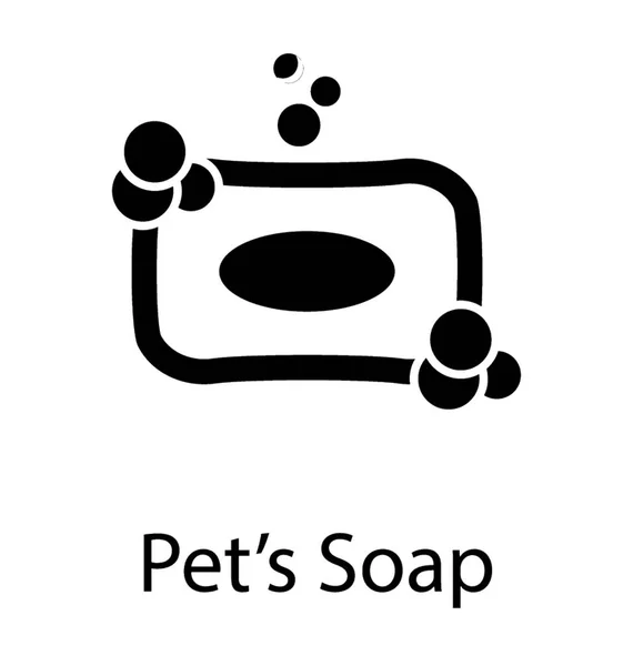 Glyph Vector Icon Pets Soap — Stock Vector