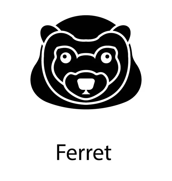 Solid Vector Icon Ferret — Stock Vector