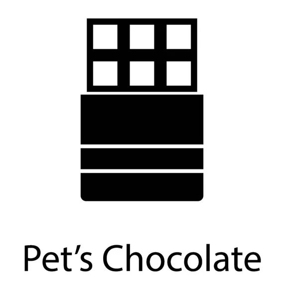 Chocolate Para Mascotas Icono Vector Glifo — Vector de stock