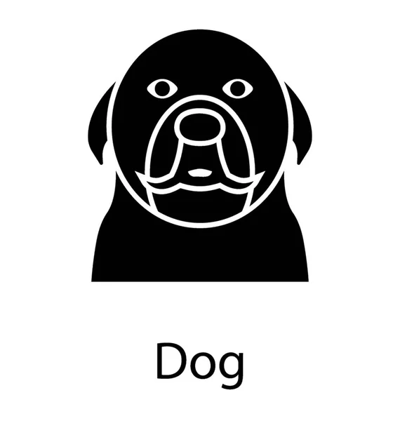 Dog Pet Animal Solid Vector Icon — Stock Vector