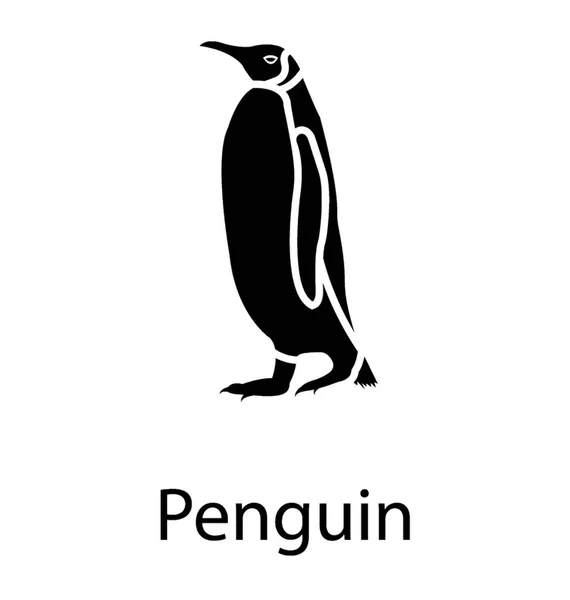 Penguin Solid Vector Icon — Stock Vector