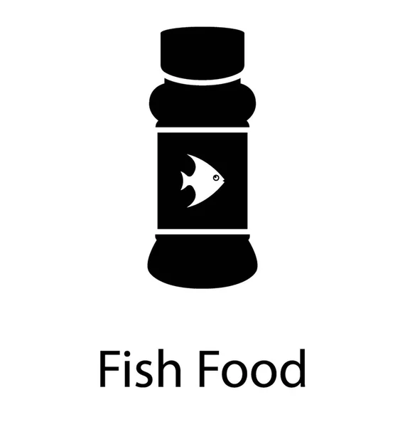Fish Food Solid Vector Icon — Stock Vector